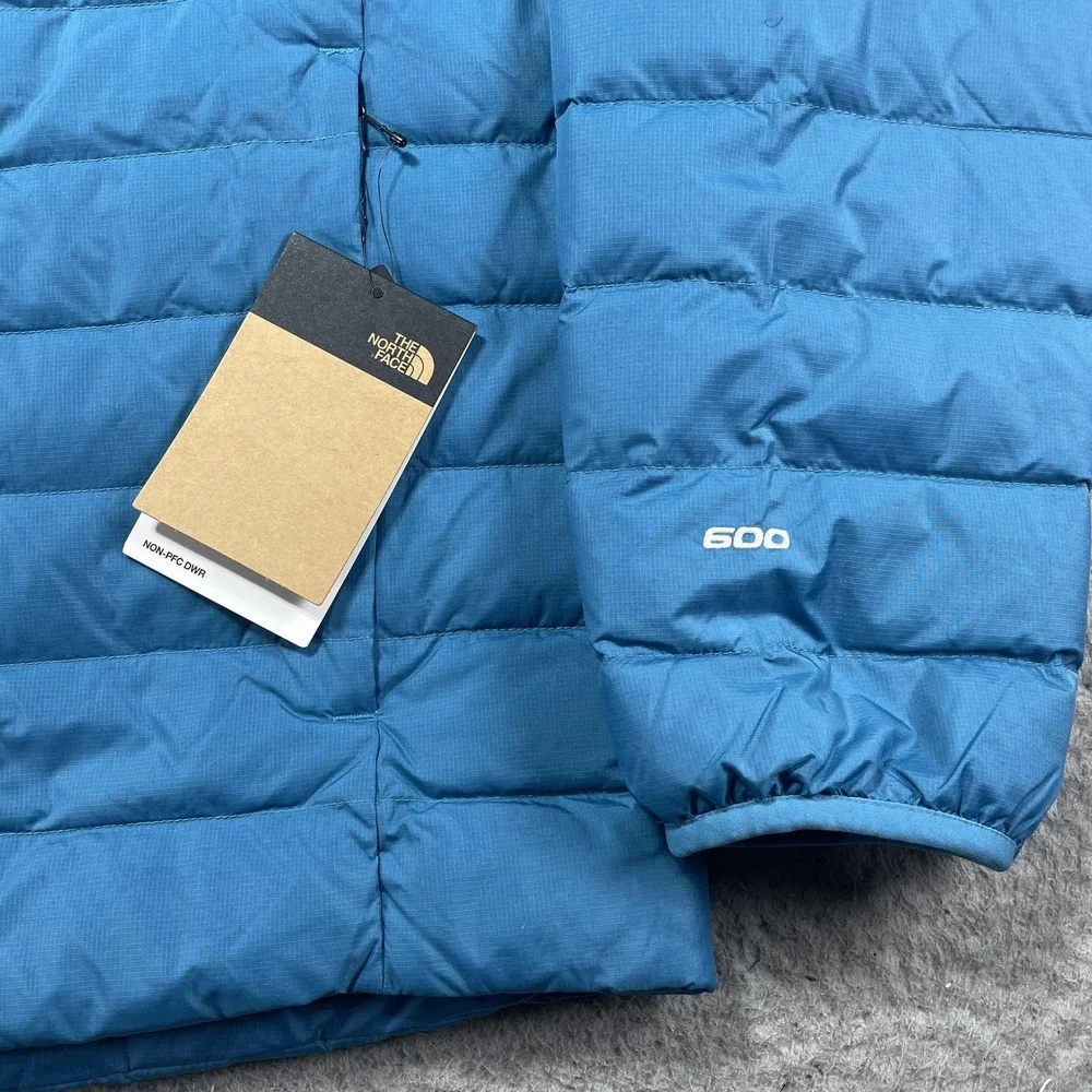 The North Face Minoqua Down Jacket Mens Large Blue 600 Quilted Puffer NEW NWT